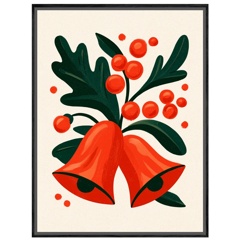 Rote Glocken mit Beeren Leinwand