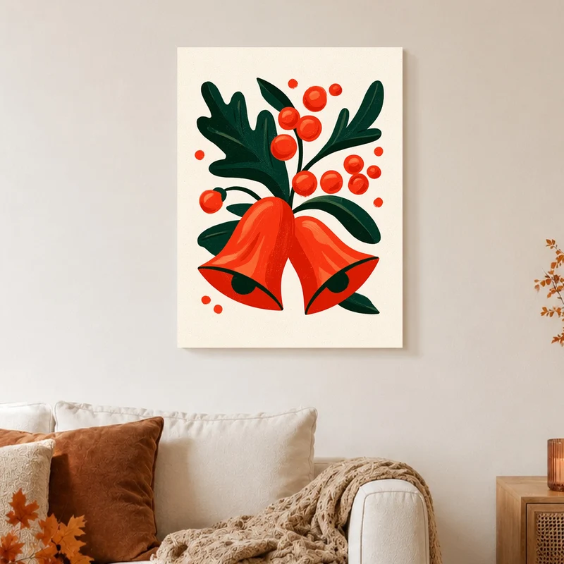 Rote Glocken mit Beeren Poster