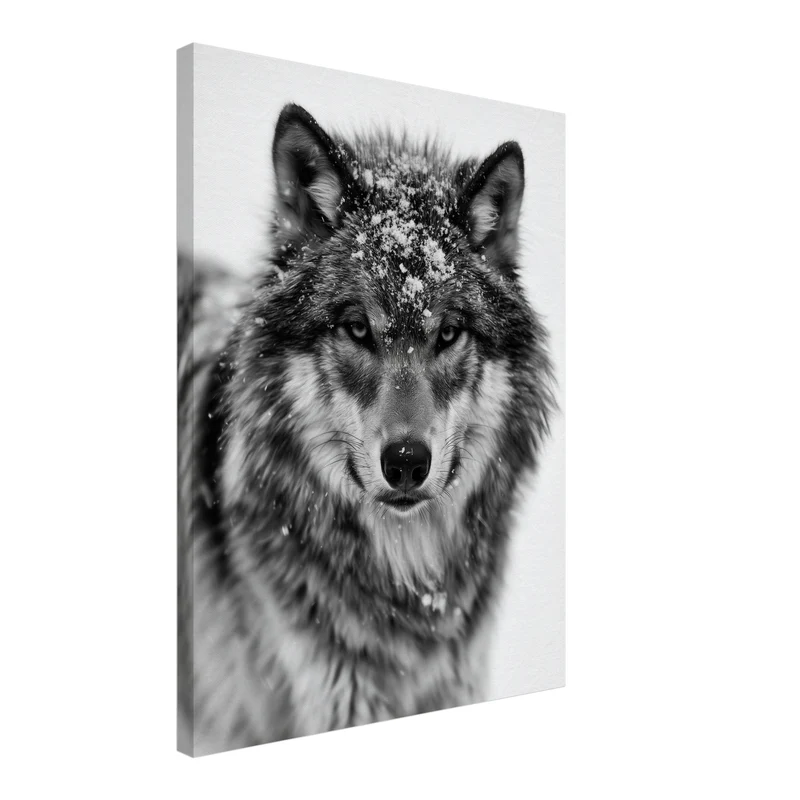 Wolf im Schneetreiben Leinwand