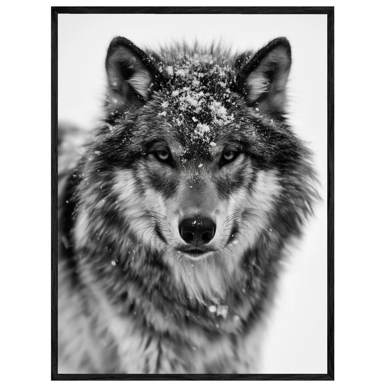 Wolf im Schneetreiben Leinwand
