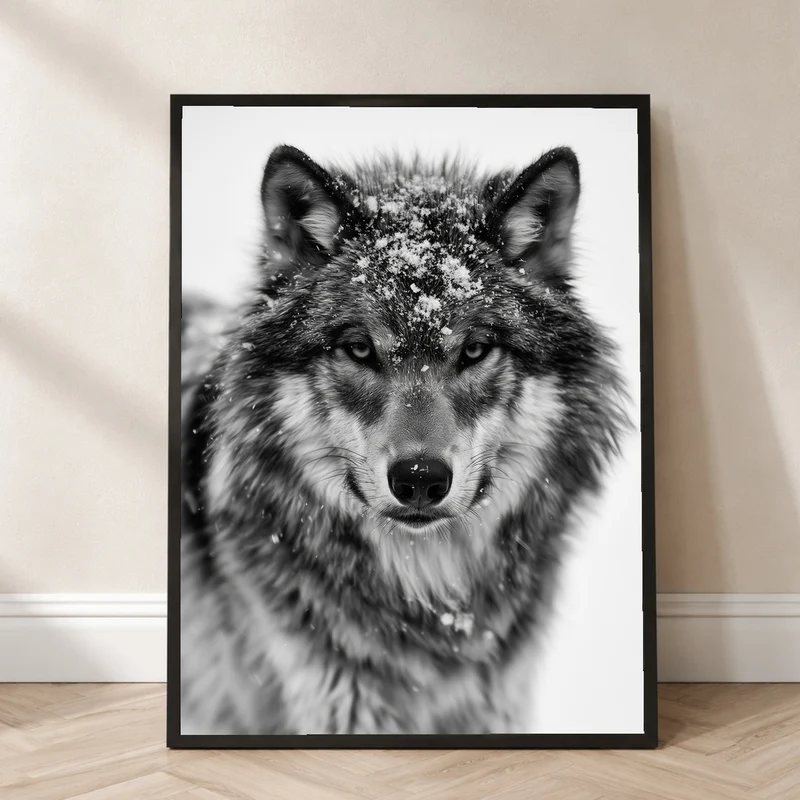 Wolf im Schneetreiben Poster