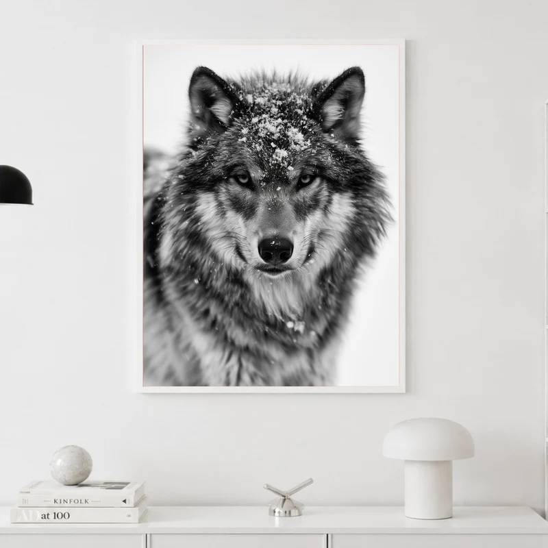 Wolf im Schneetreiben Poster