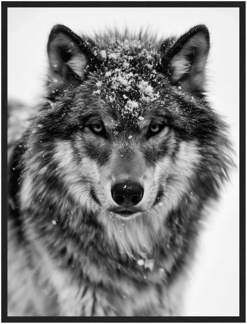 Wolf im Schneetreiben Poster