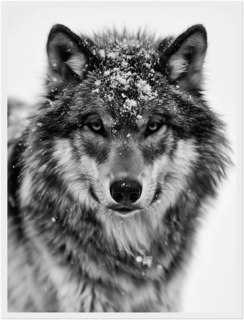 Wolf im Schneetreiben Poster