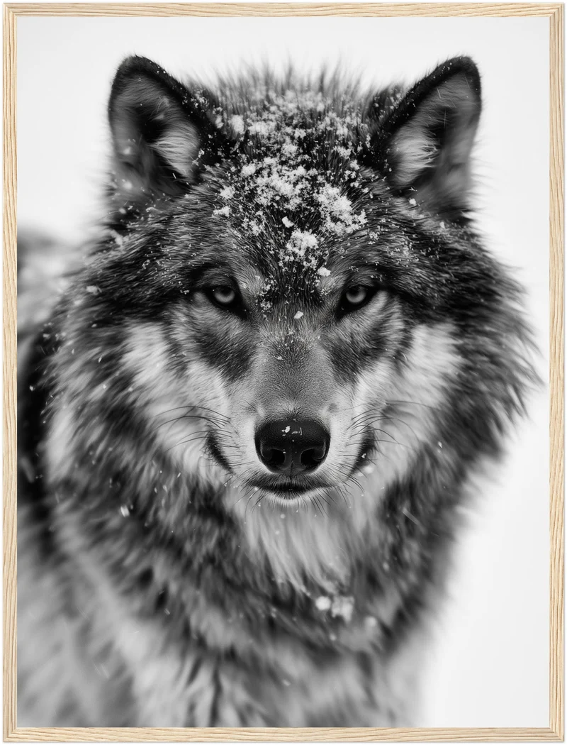 Wolf im Schneetreiben Poster