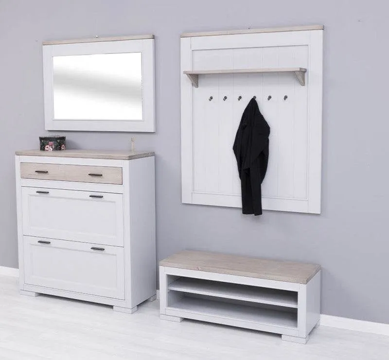 Flur Garderoben-Set aus Massivhholz (4-teilig)