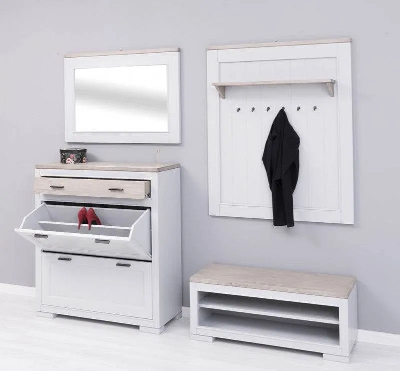 Flur Garderoben-Set aus Massivhholz (4-teilig)