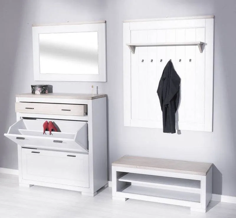 Flur Garderoben-Set aus Massivhholz (4-teilig)