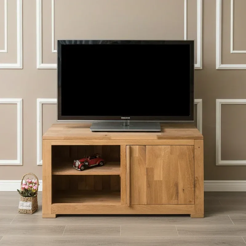 Kleines TV-Board aus massiver Wildeiche