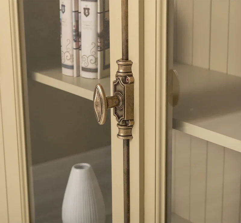 Landhausstil Büchervitrine aus Massivholz in verschiedenen Farben - Vintage Bücherschrank