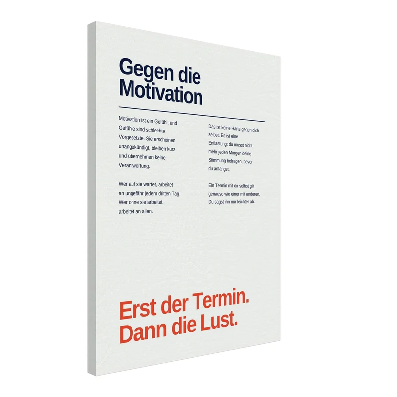Erst der Termin Leinwand