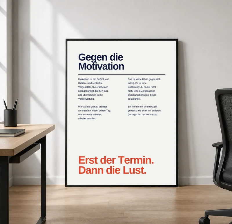 Erst der Termin Leinwand