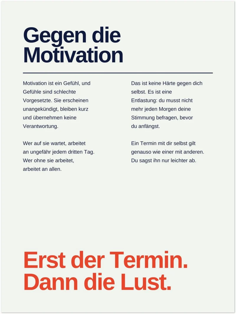 Erst der Termin Poster