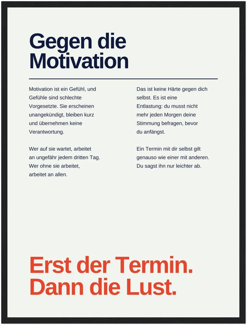 Erst der Termin Poster