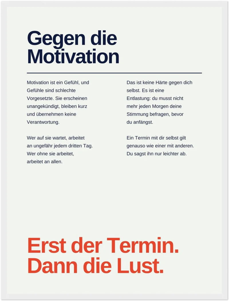 Erst der Termin Poster