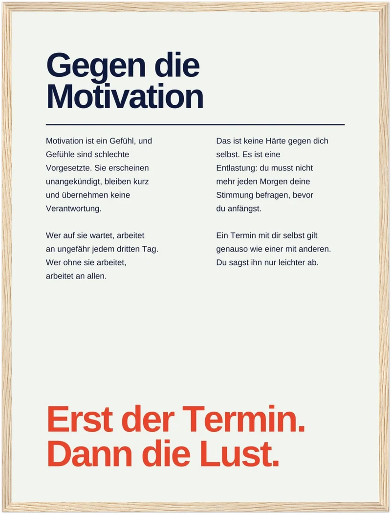 Erst der Termin Poster
