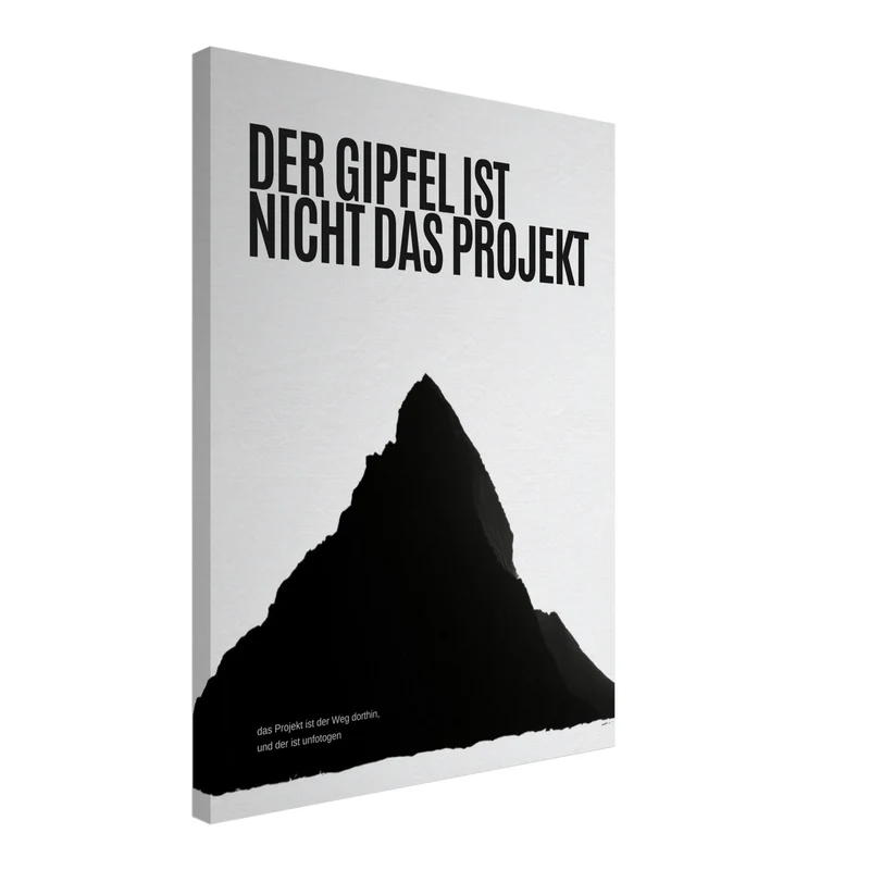 Bergsilhouette Motivationsspruch Leinwand