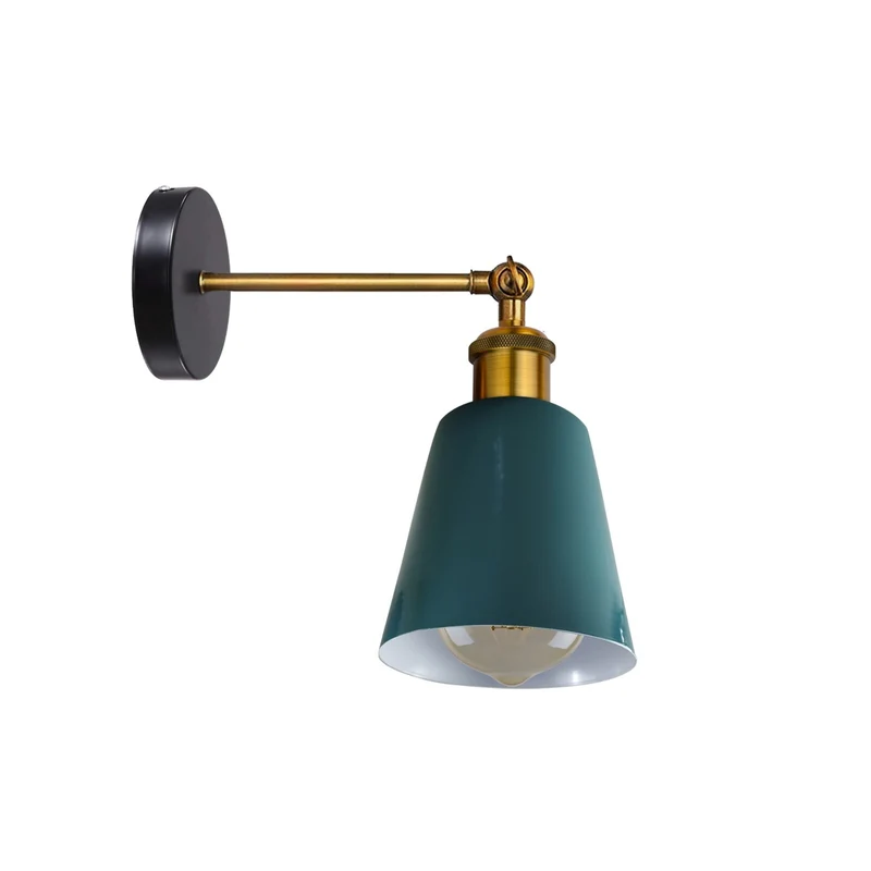 Retro Wandleuchte Konisch Messing Verstellbar E27 ~3316