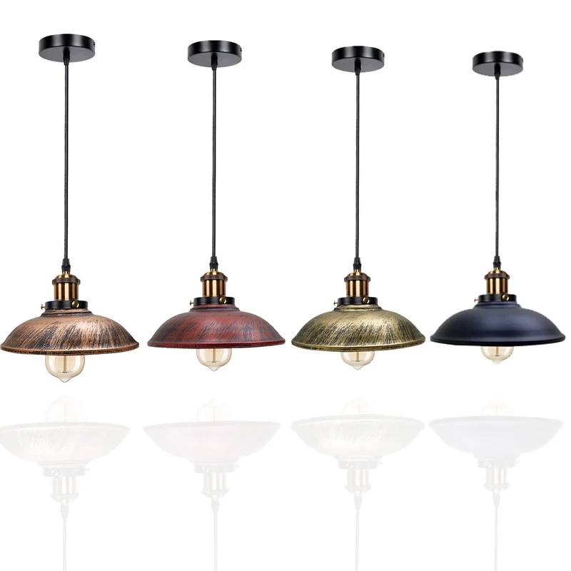 Retro Coolie Pendelleuchte Patina Antik E27 | Industrie Esstischlampe Ø24cm ~3314