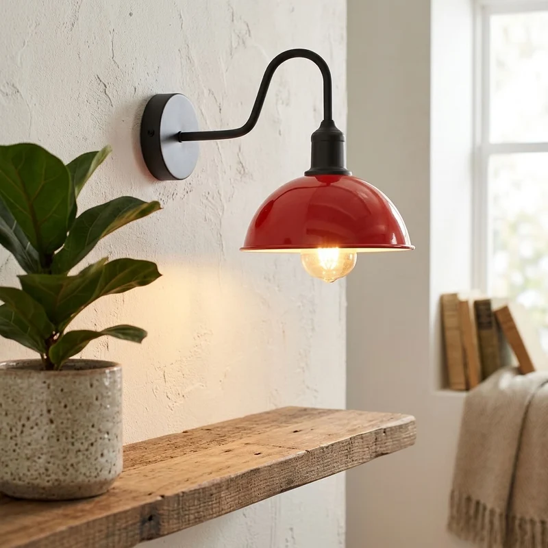 Vintage Farmhouse Wandleuchte – Industrie Barn Light Innen | Ø21 cm | E27 ~3313