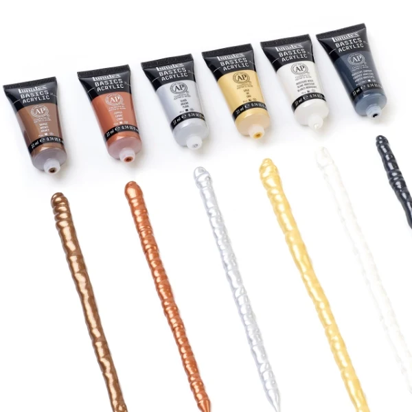 Liquitex - Basics Acrylic Paint Set 6X22ml Metallic + Irridescent