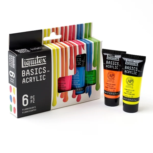 Liquitex - Basics Acrylic Paint Set 6X22ml Fluorescents