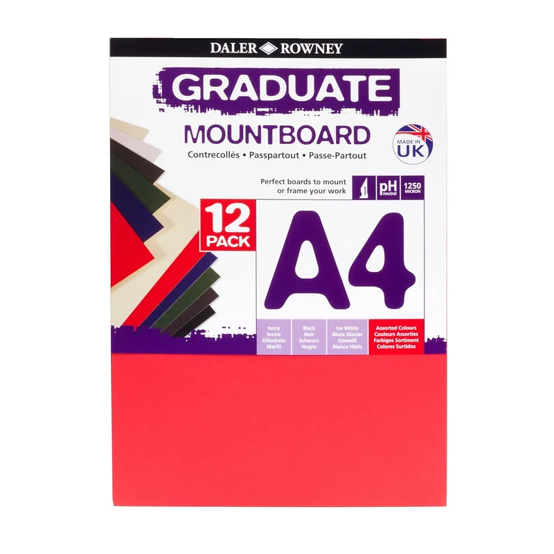 Daler Rowney - A4 Graduate Mountboard 12x Assorted colours