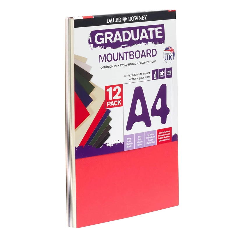 Daler Rowney - A4 Graduate Mountboard 12x Assorted colours