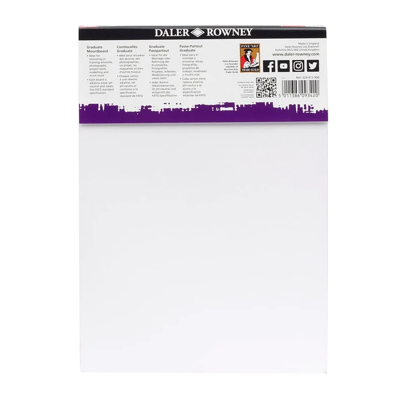 Daler Rowney - A4 Graduate Mountboard 12x Assorted colours