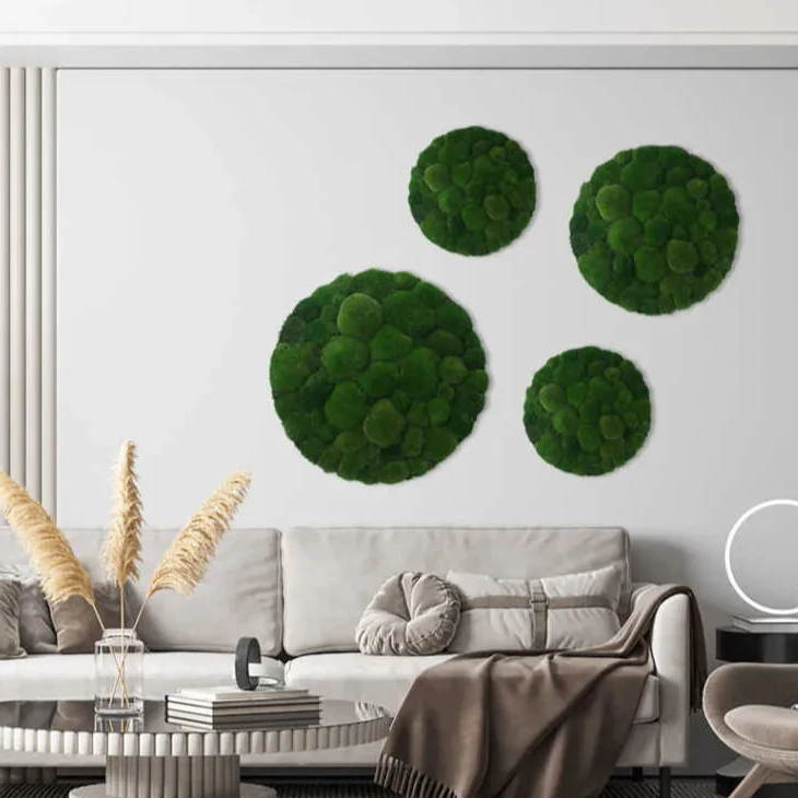 Frameless Pillow Moss Wall Panels - Round