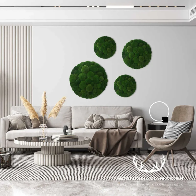 Frameless Pillow Moss Wall Panels - Round