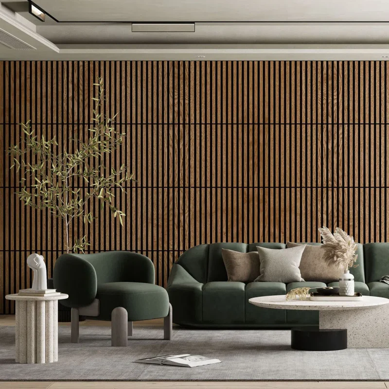 Wooden Acoustic Panels - VENEERED OAK Wall Slats
