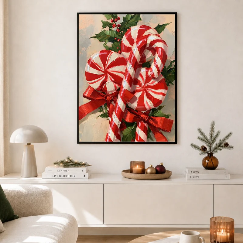 Zuckerstangen im Weihnachtsglanz Poster