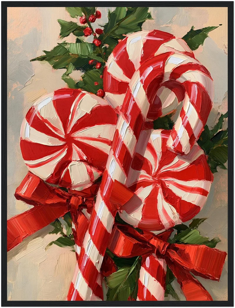 Zuckerstangen im Weihnachtsglanz Poster