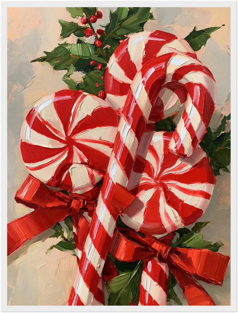 Zuckerstangen im Weihnachtsglanz Poster