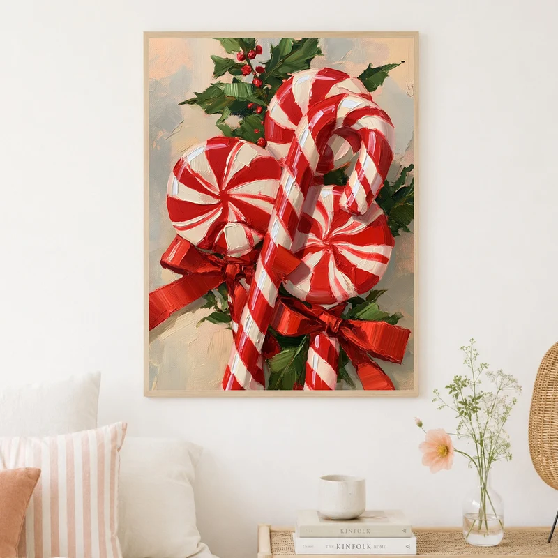 Zuckerstangen im Weihnachtsglanz Poster