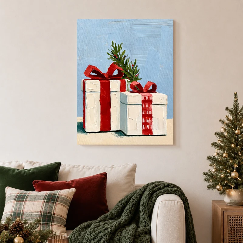 Festliche Geschenke im Schnee Poster
