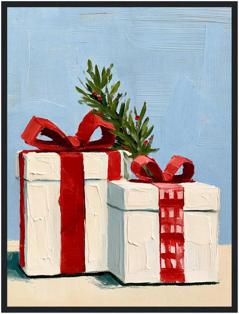 Festliche Geschenke im Schnee Poster