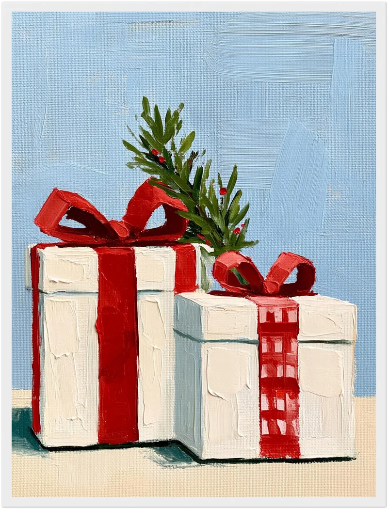 Festliche Geschenke im Schnee Poster