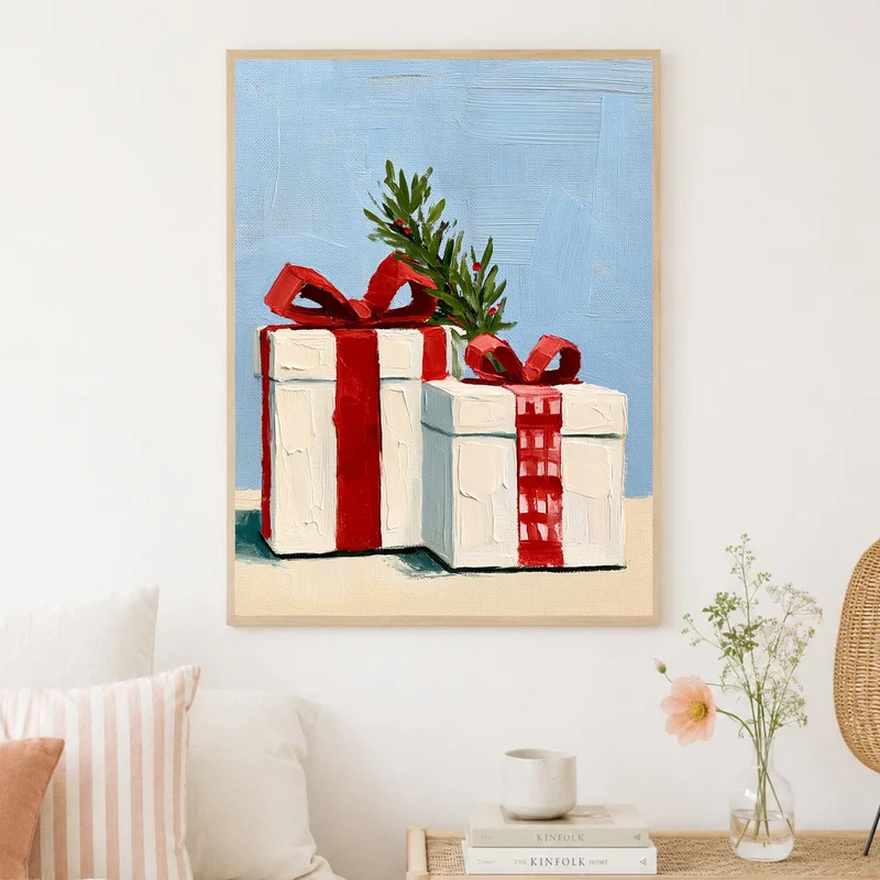 Festliche Geschenke im Schnee Poster