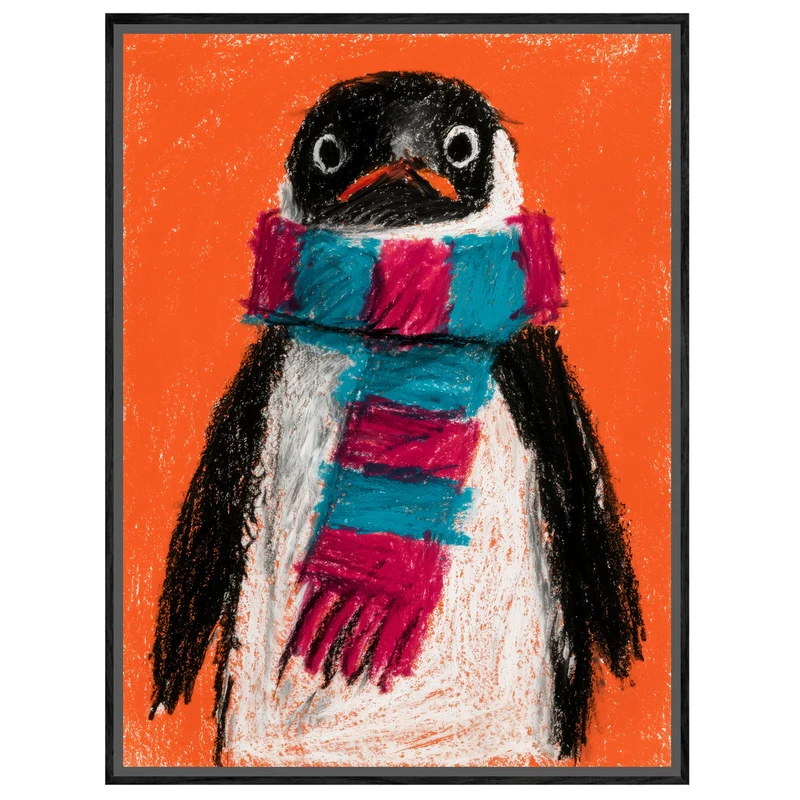 Pinguin mit Schal Leinwand
