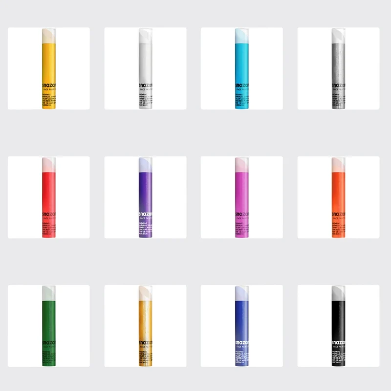 Snazaroo - Face paint sticks x12 - Includes Green, White, Orange and more