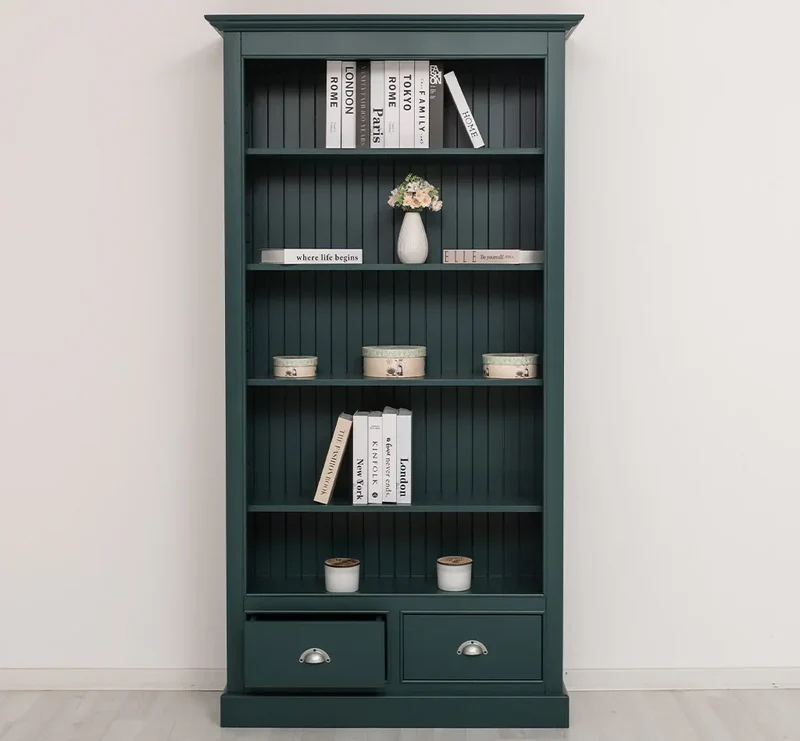 Bücherregal mit Schubladen aus Massivholz - in verschiedenen Farben