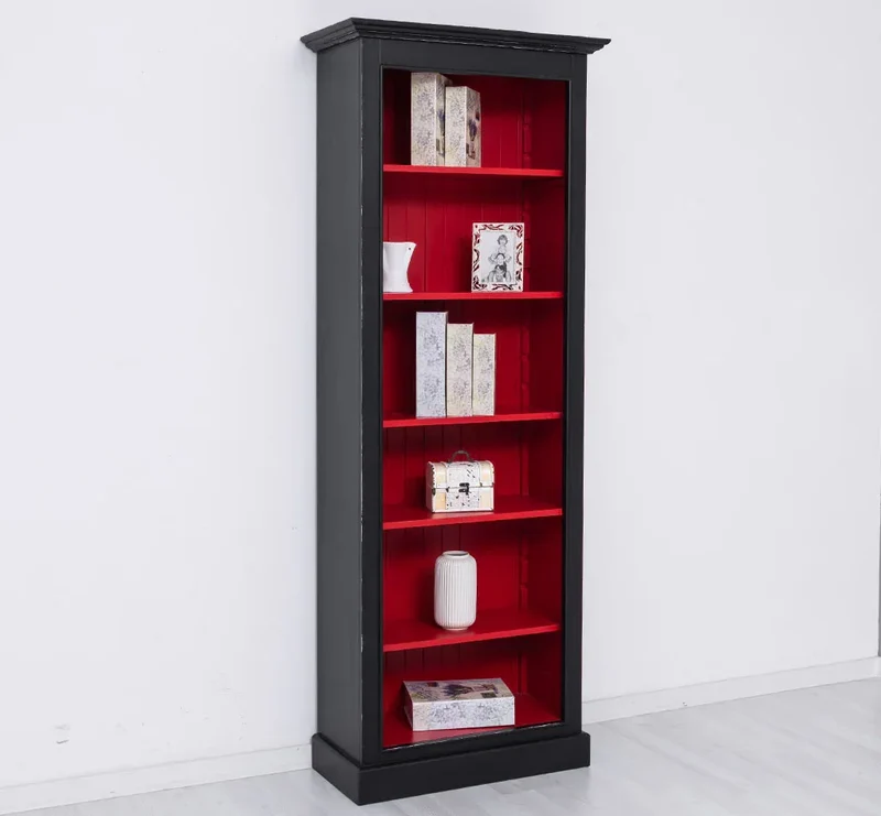 Schmales Bücherregal aus Massivholz | Regal im Landhausstil