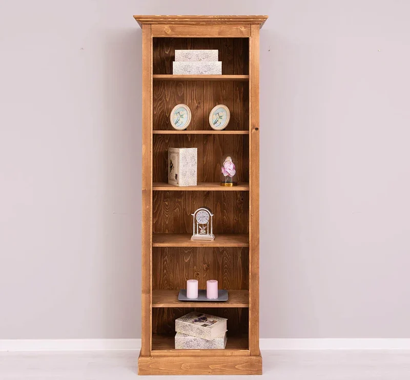 Schmales Bücherregal aus Massivholz | Regal im Landhausstil