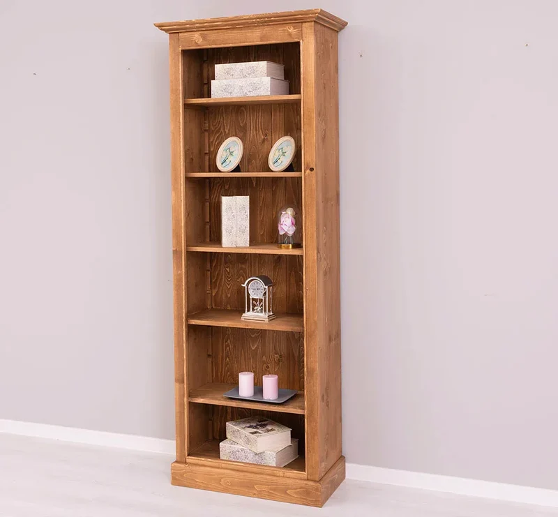 Schmales Bücherregal aus Massivholz | Regal im Landhausstil