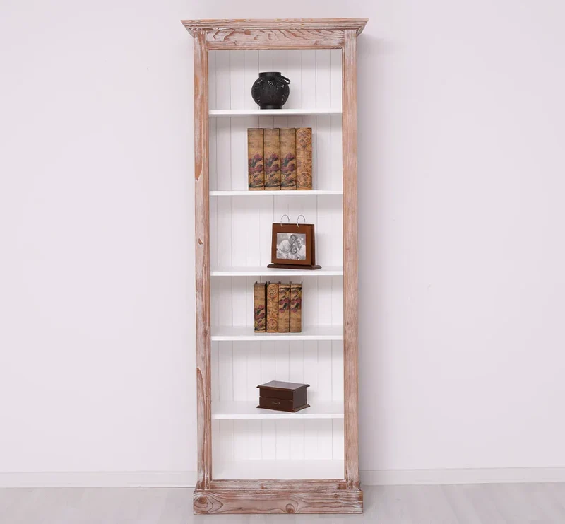 Schmales Bücherregal aus Massivholz | Regal im Landhausstil