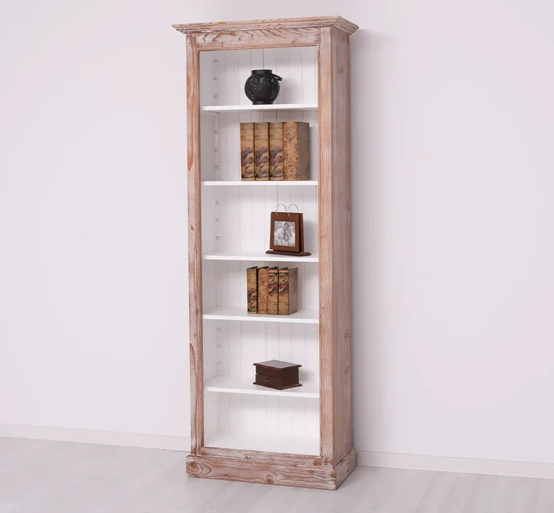 Schmales Bücherregal aus Massivholz | Regal im Landhausstil