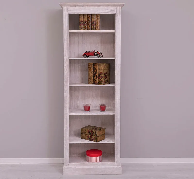 Schmales Bücherregal aus Massivholz | Regal im Landhausstil