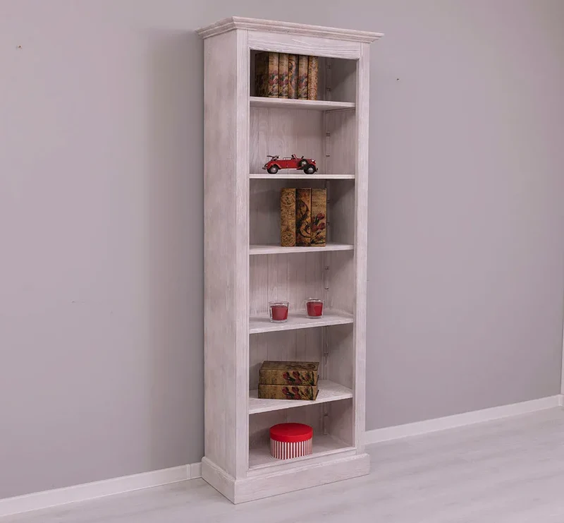 Schmales Bücherregal aus Massivholz | Regal im Landhausstil